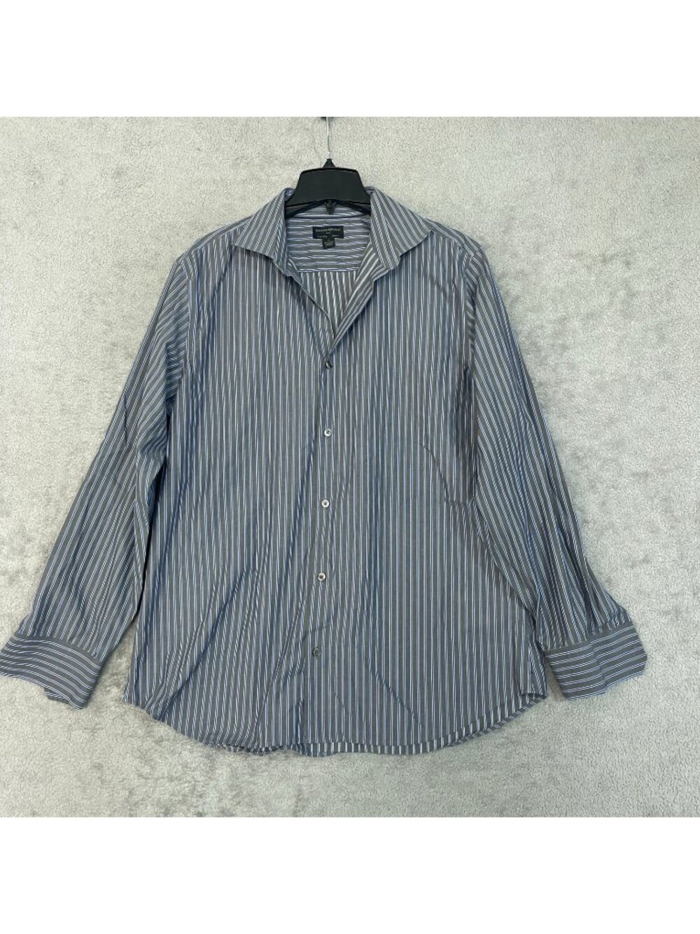 Banana Republic Men's XL Gray Blue Slim Fit Button Down Shirt Striped Cotton